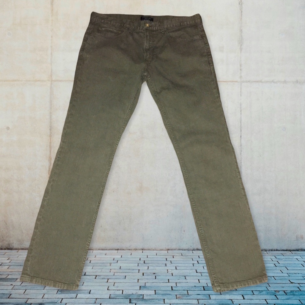 Flag And Anthem Oakland Slim Dark Gray/Green Denim Jeans Size 35x32